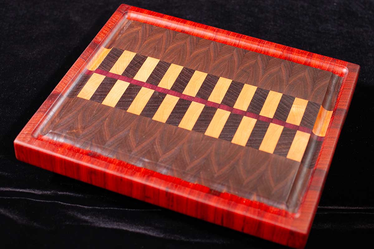 Walnut Cutting Board with Padauk, Maple, Wenge and Purpleheart