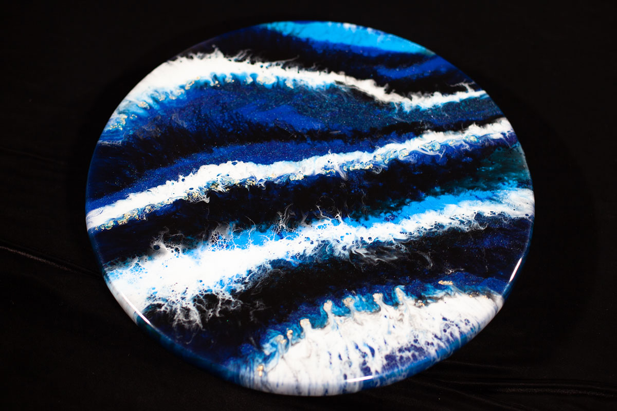 Blue, White & Gold Lazy Susan