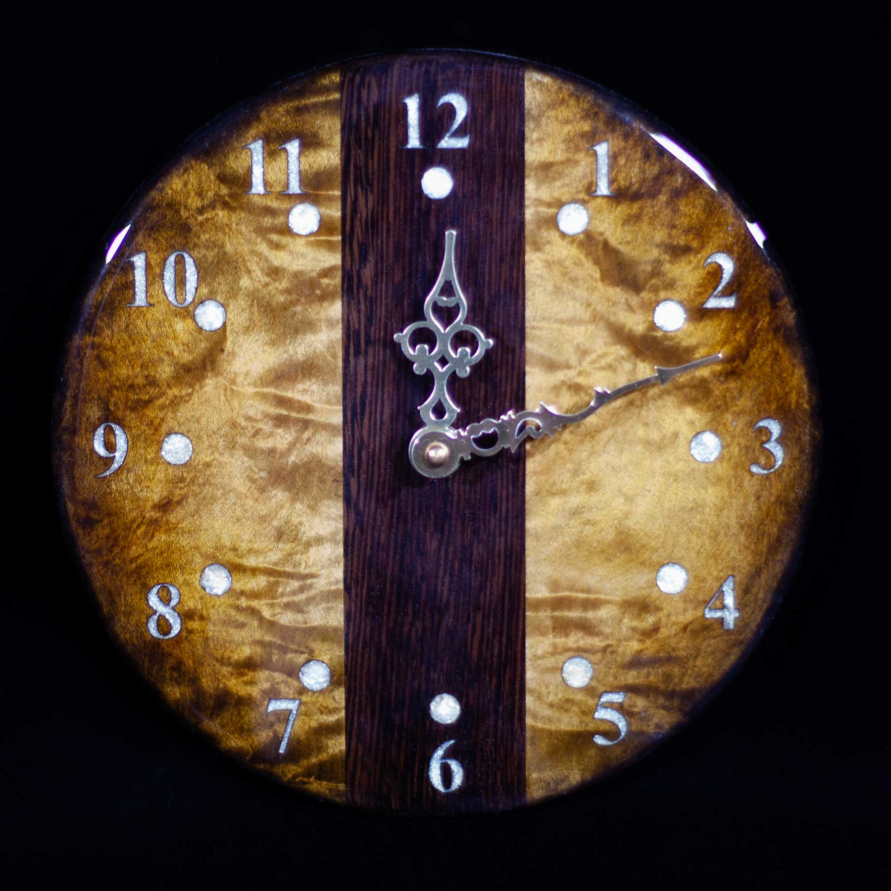 Flamed Maple Tobaccoburst Clock