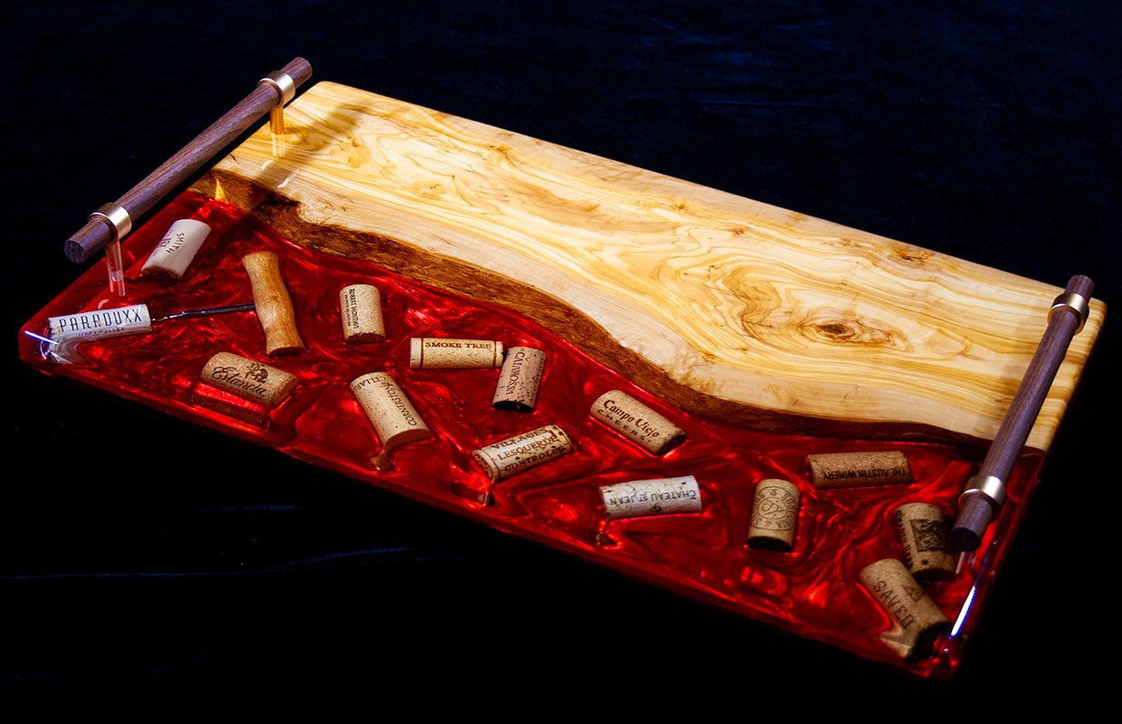 Olive Wood, Wine Themed Charcuterie Board