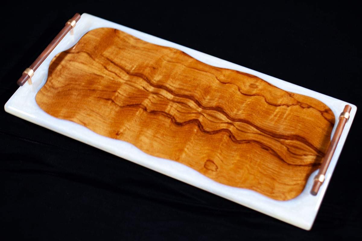 Teak and Ghost Sapphire Charcuterie Board