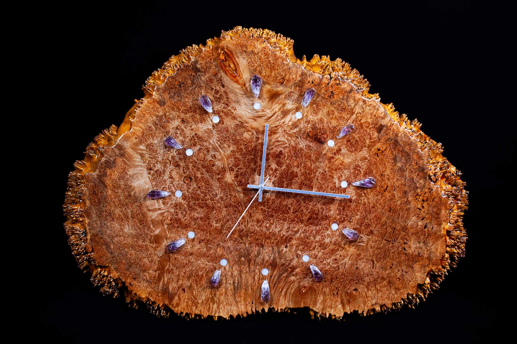 Large Maple Burl Clock