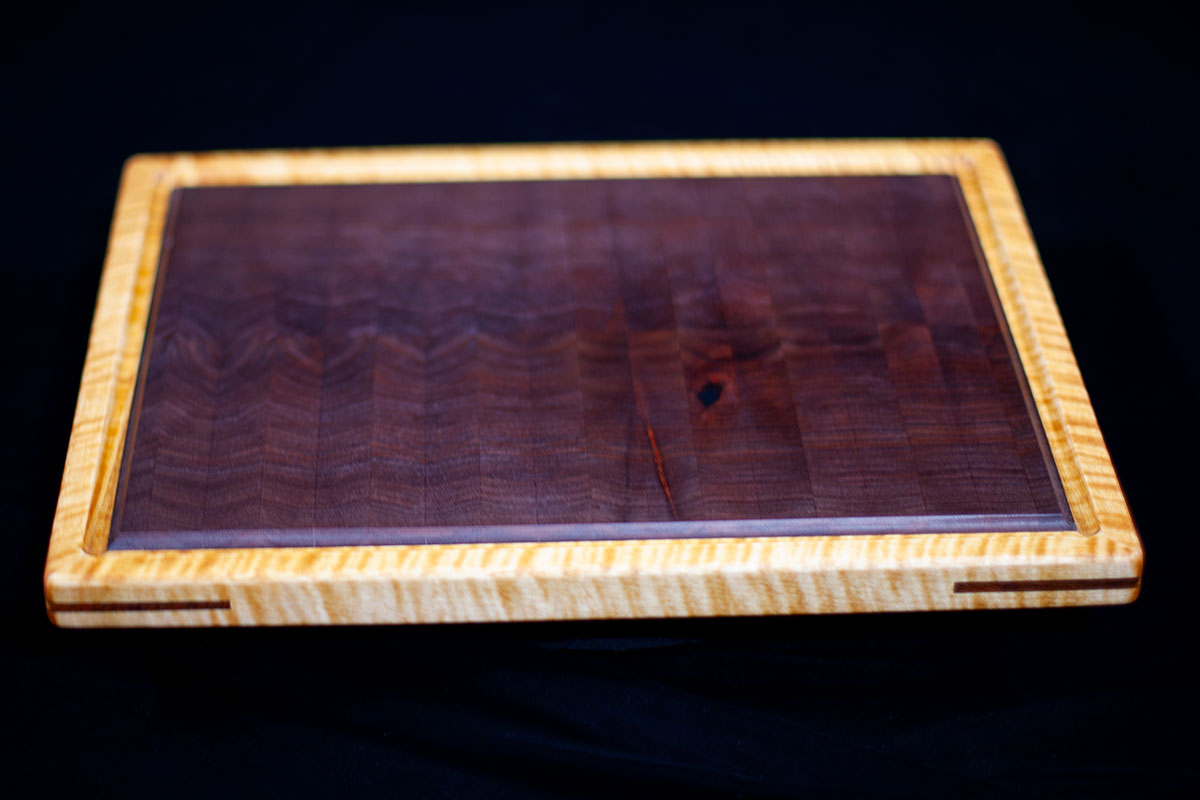 Walnut and Curly Maple Cutting Board