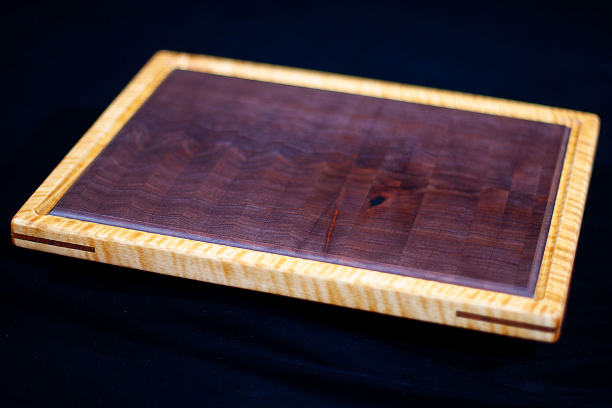Walnut and Curly Maple Cutting Board