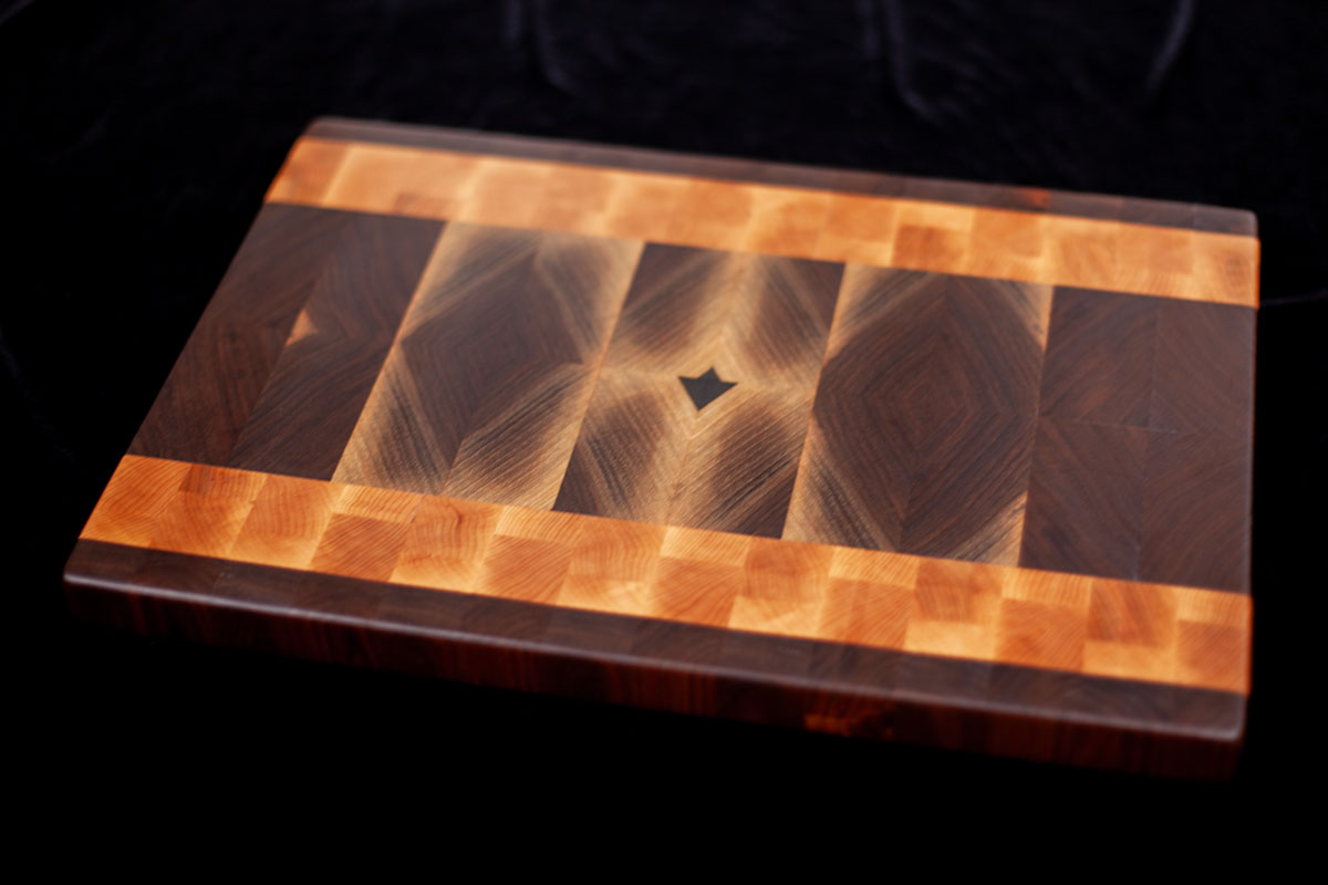 Walnut & Maple Cutting Board w Diamond Pattern